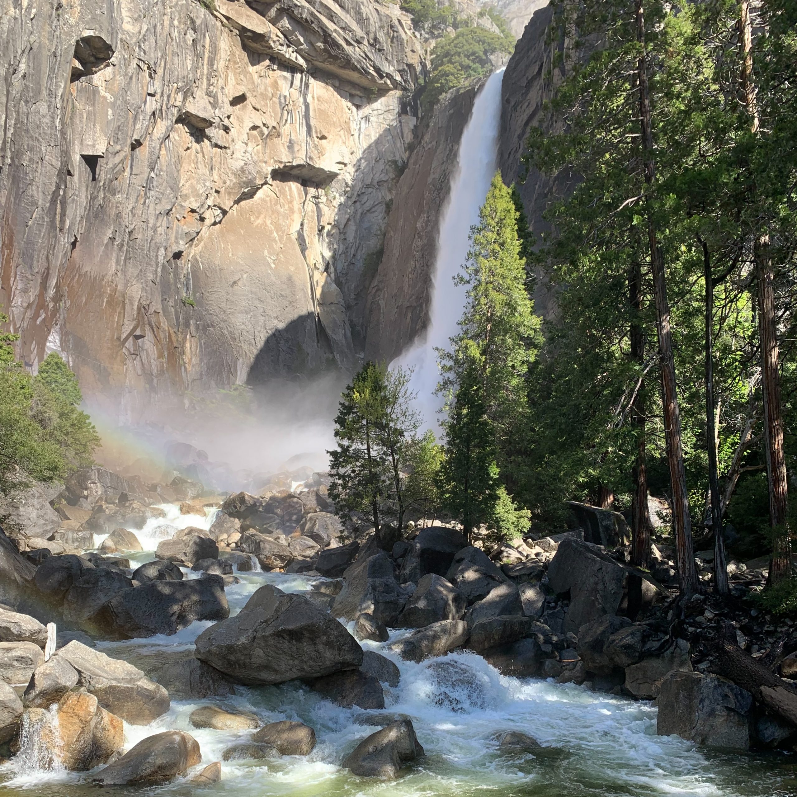 Closeup of Lower Falls, Yosemite National Park
